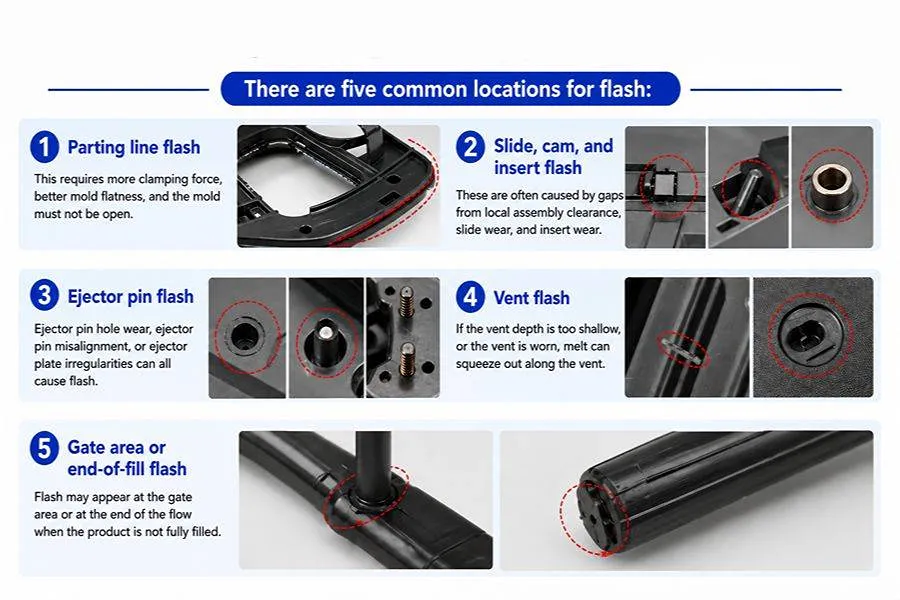 Example of Flash Defects in Two-Shot Injection Molding