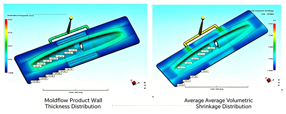 Original Wall Thickness and Volumetric Shrinkage Contour Plot