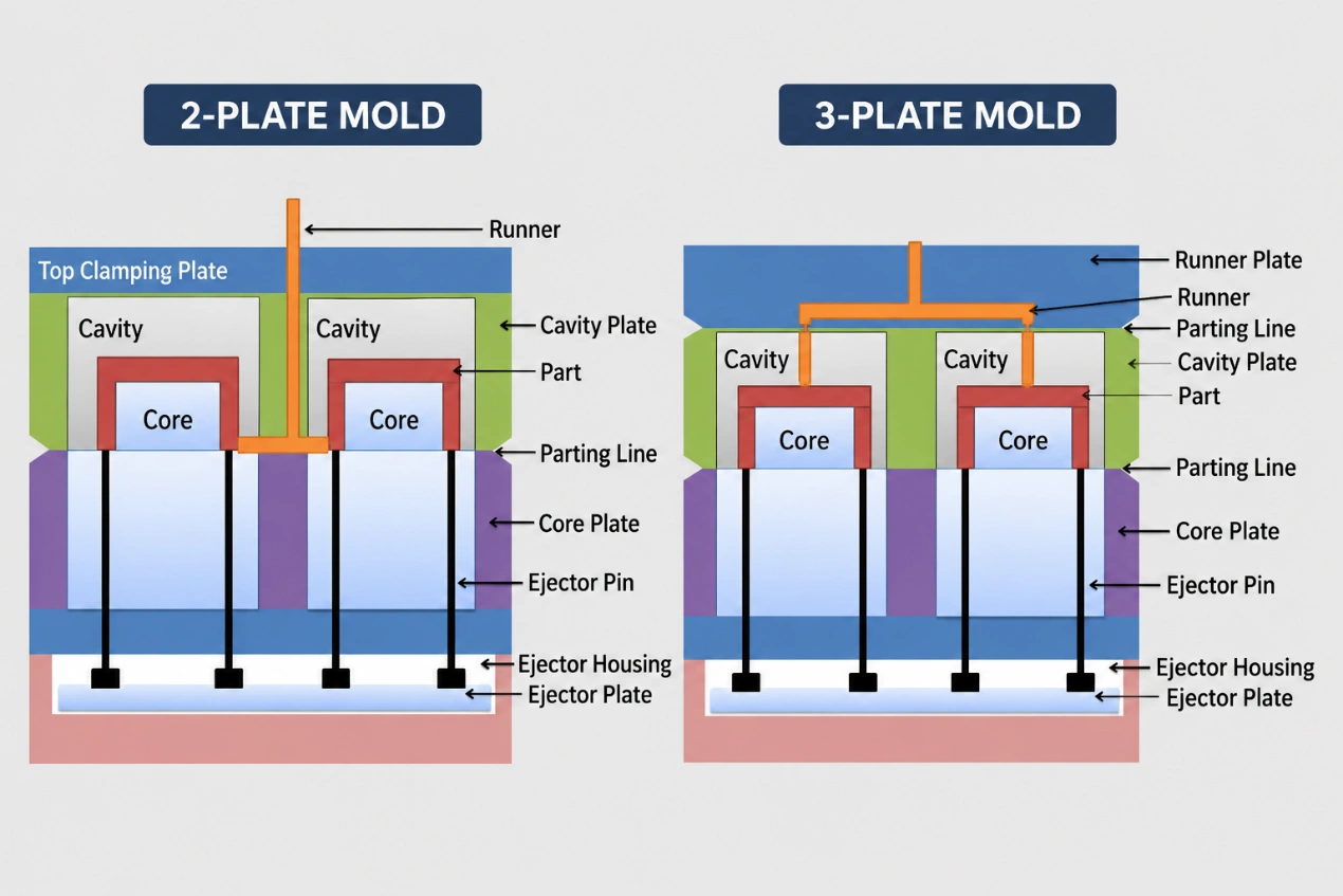 Two-Plate Mold and Three-Plate Mold