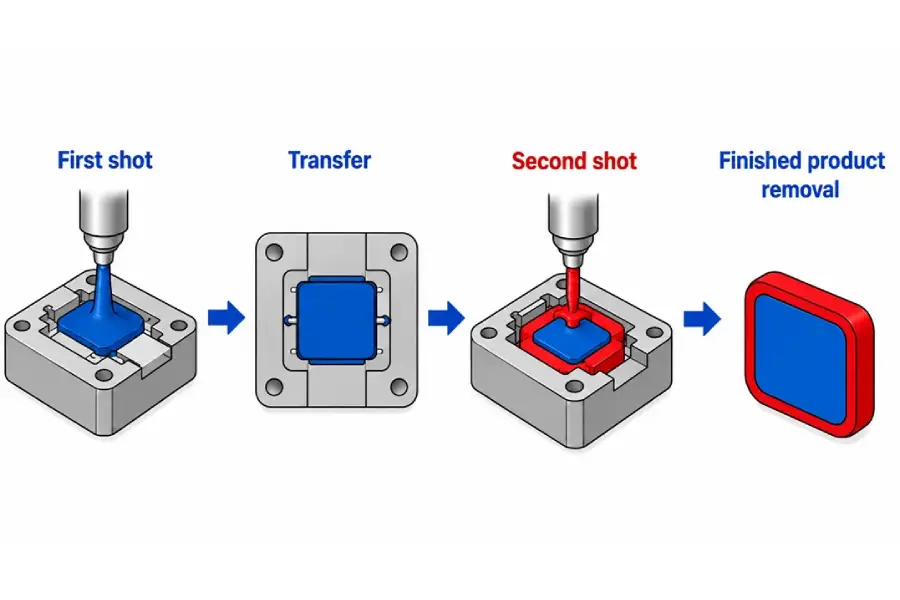 Two-Shot Injection Molding Process Flow